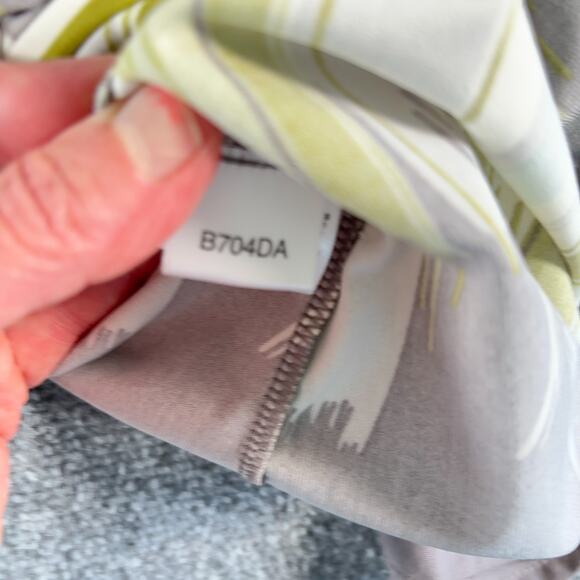 BCBG Maxazria Brushstroke Striped Faux-Wrap Top Green Blue Gray White Size S - Picture 7 of 10